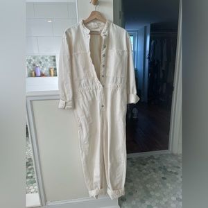 Everlane White Canvas Jumpsuit XS